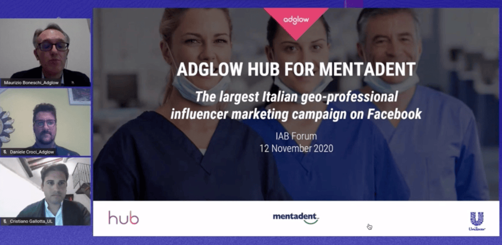 ADGLOW HUB per MENTADENT – La più grande campagna italiana di geo-professional influencer marketing su&nbsp;Facebook